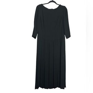Cynthia Howie for Maggy Boutique Black Pleated Modest Midi Dress, Size 8